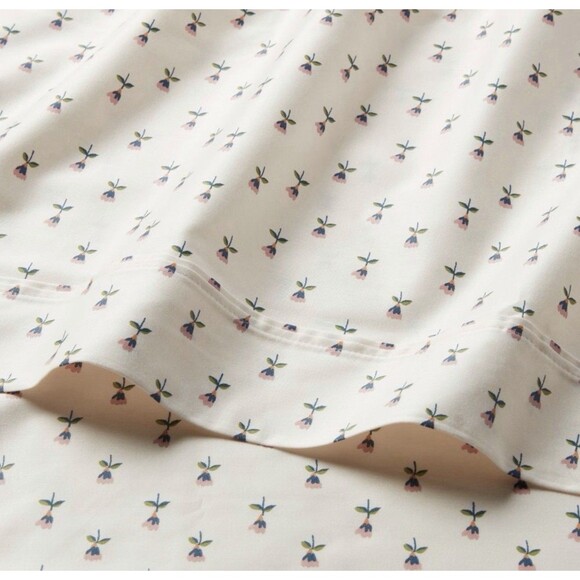 Queen 400 Thread Count Performance Sheet Set Tulip Toss - Threshold NEW - Picture 3 of 6